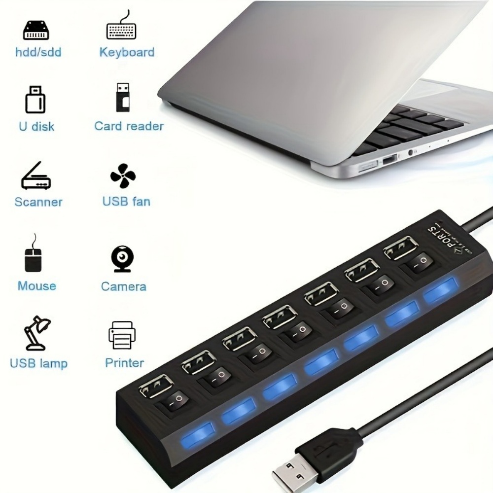 USB 3.0 Hub 4 7 Port Multi USB - đánh giá và giá Laptop Accessories Hub