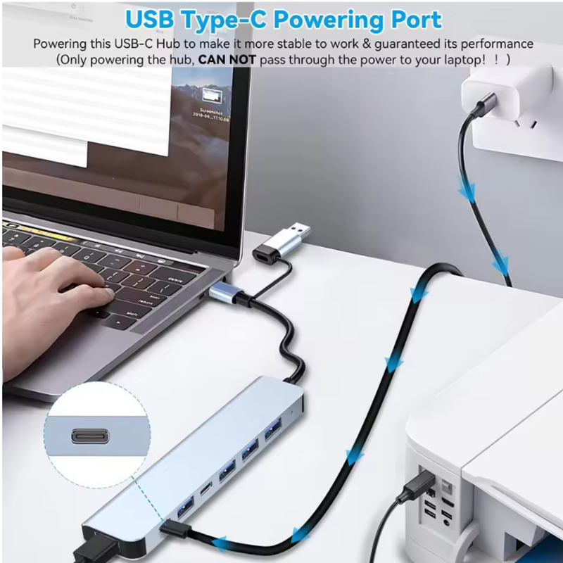 7 Ports USB A C Hub Concentrat - đánh giá và giá Laptop Accessories For Programmers