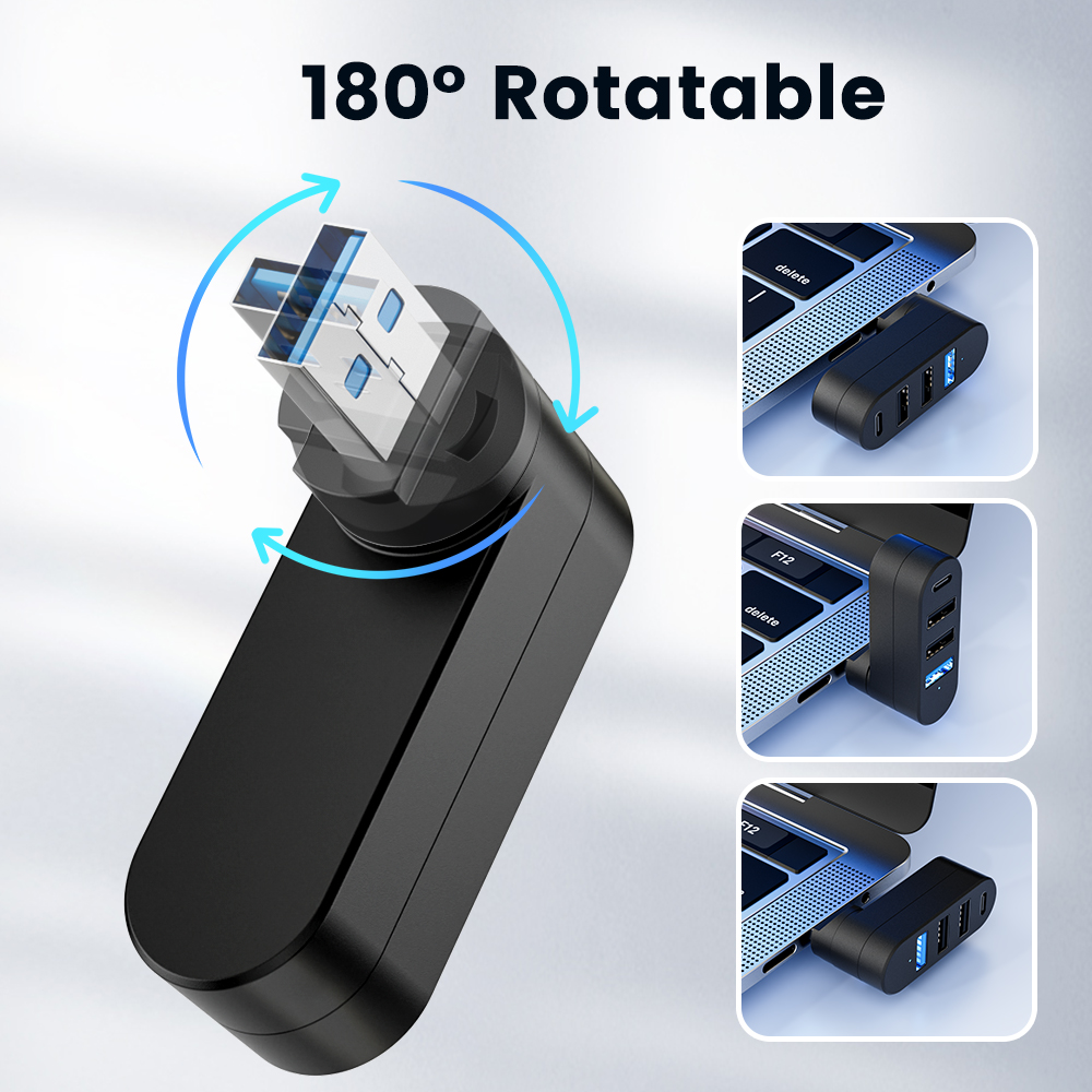 4 In 1 USB 3.0 Hub 180 Degree  - đánh giá và giá Laptop Accessories Hub
