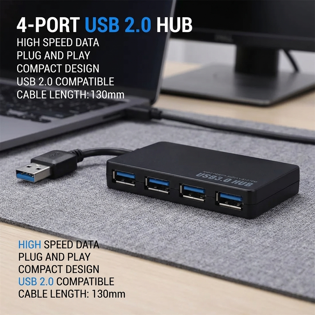 High-Speed USB 2.0 Hub 4-Port  - đánh giá và giá Laptop Accessories Hub