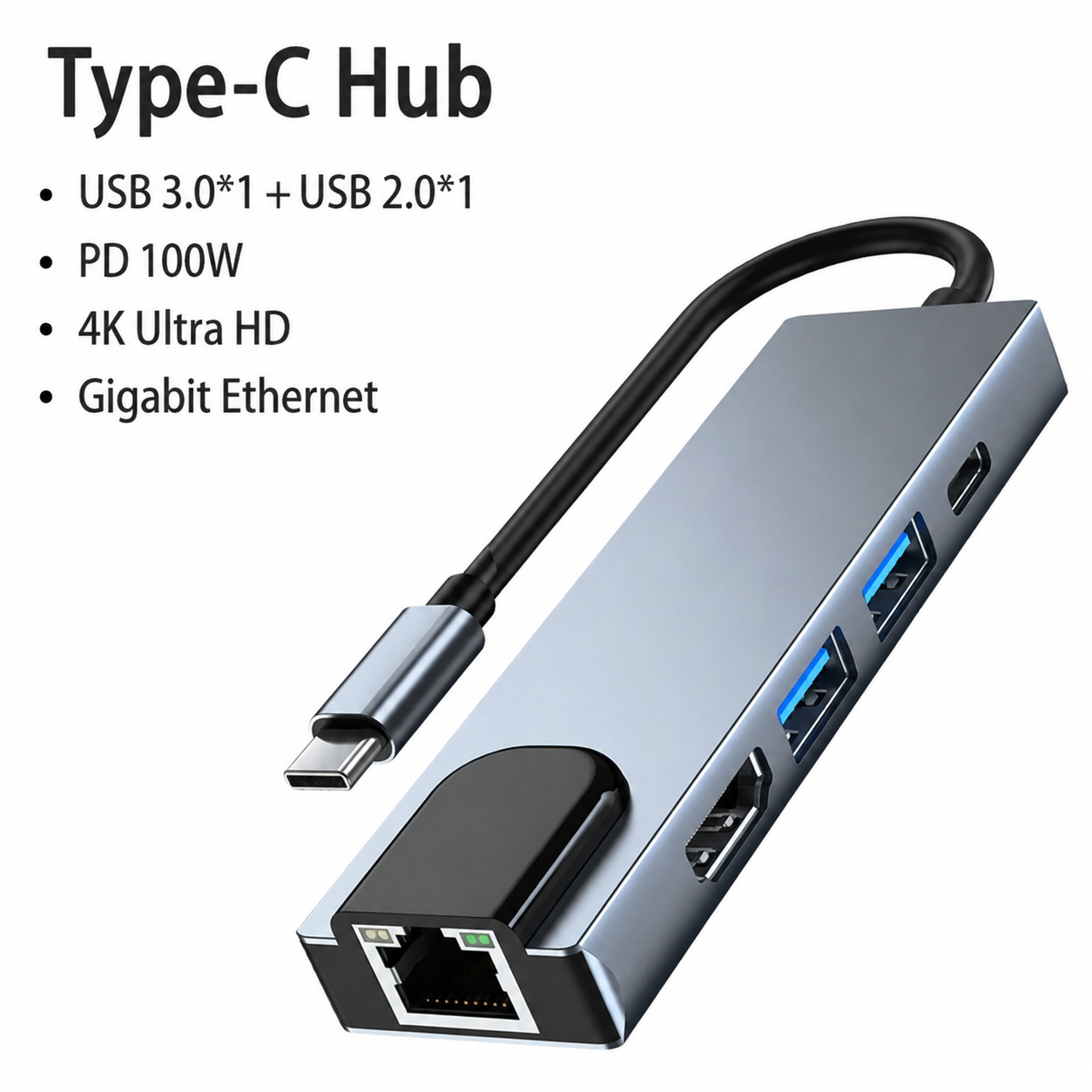 Type-C 5-in-1 Multifunctional  - đánh giá và giá Laptop Accessories Hub